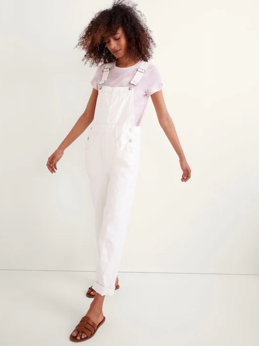 Madewell straight leg overalls in tile white